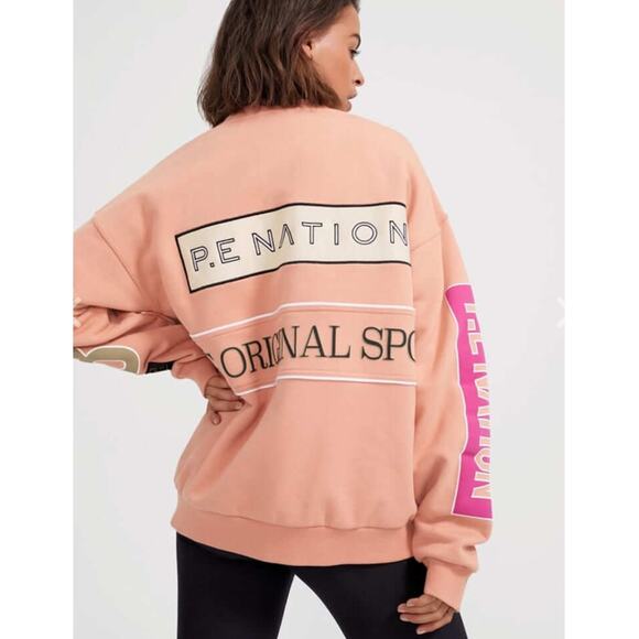 PE Nation Eastbrook Sweater in Coral Mid - Picture 13 of 15